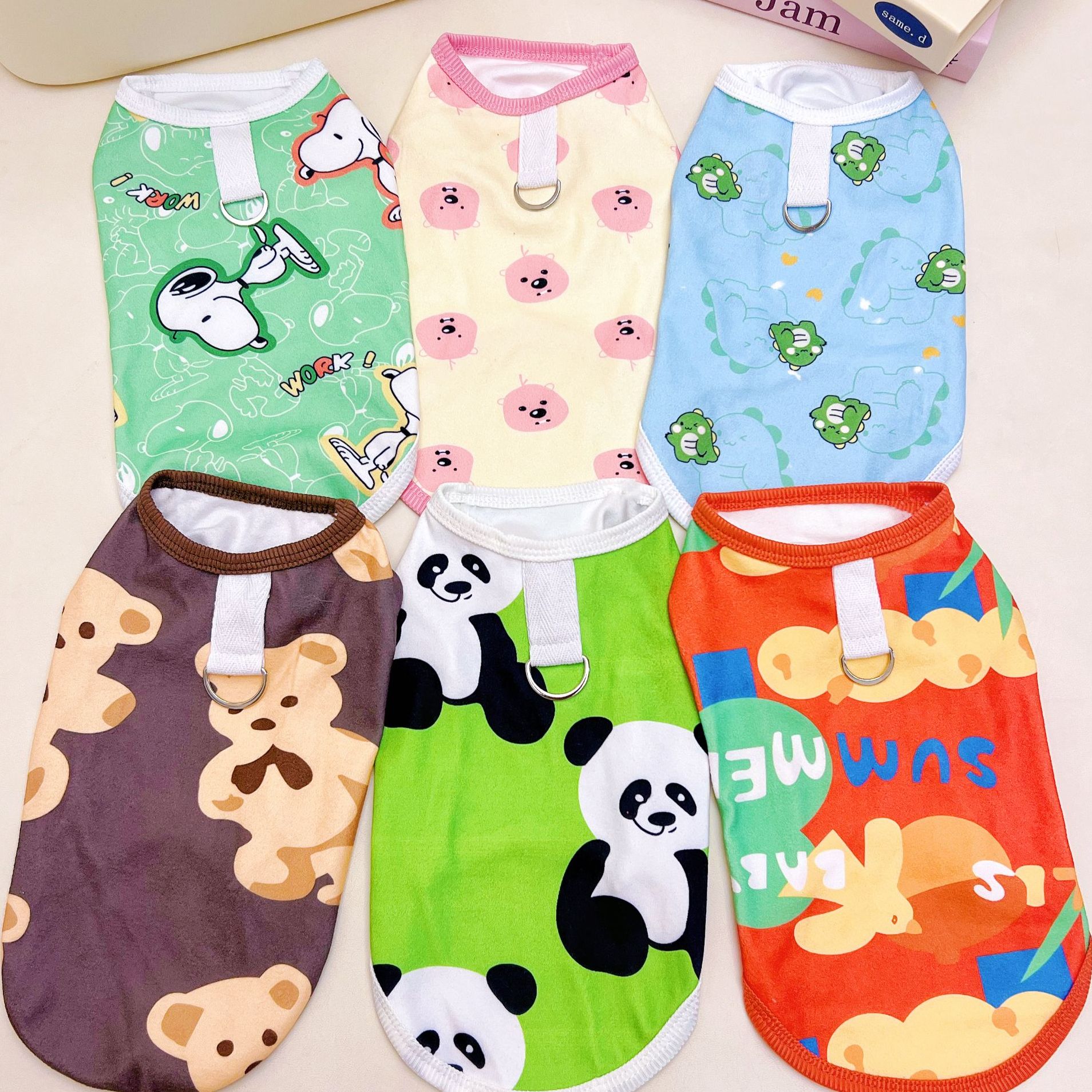 比熊宠物狗狗猫咪衣服春秋款绣花打底衫背心内搭小中大型幼犬