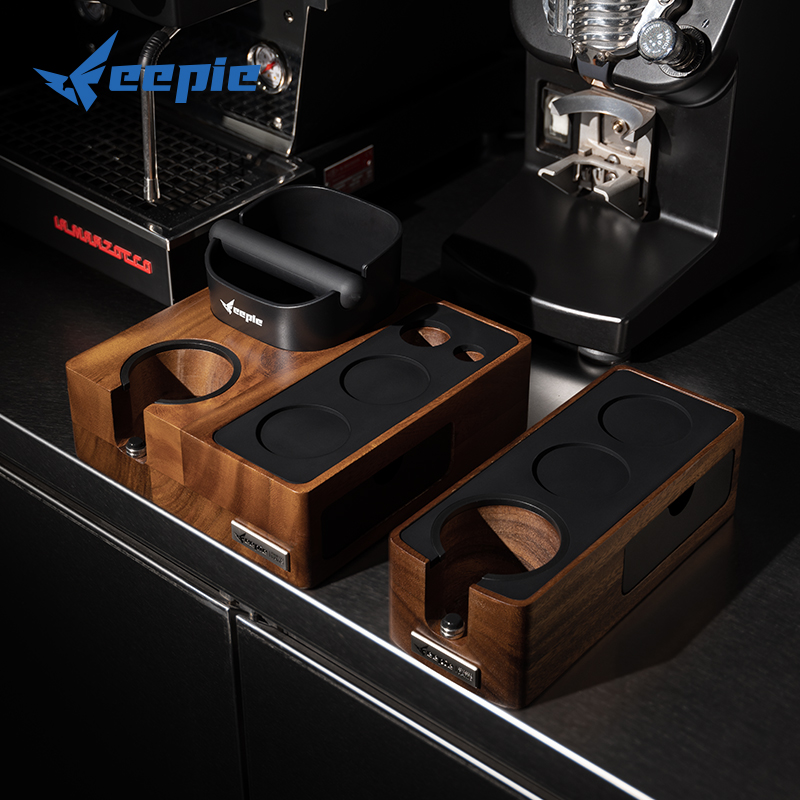 feepie啡派实木多功能压粉座手柄支架家用咖啡吧台敲渣盒收纳底座