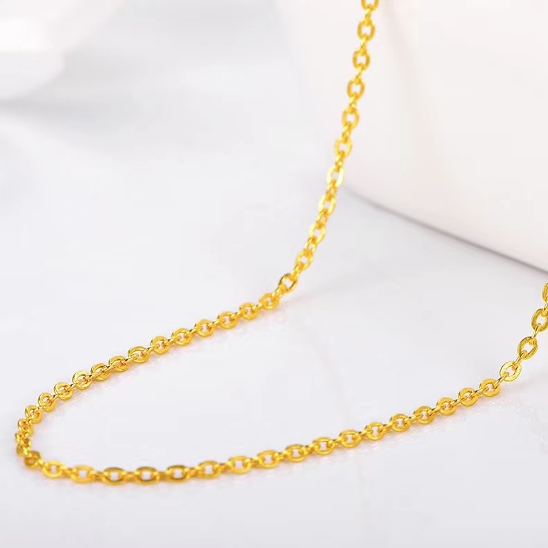 古丽兰 5G足金999（闪O）素链时尚链子百搭素款可调节项链 GLL