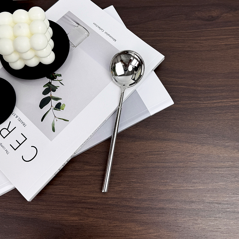 不锈钢家用创意精致钢勺吃饭餐勺圆勺玛雅欧式加厚调羹
