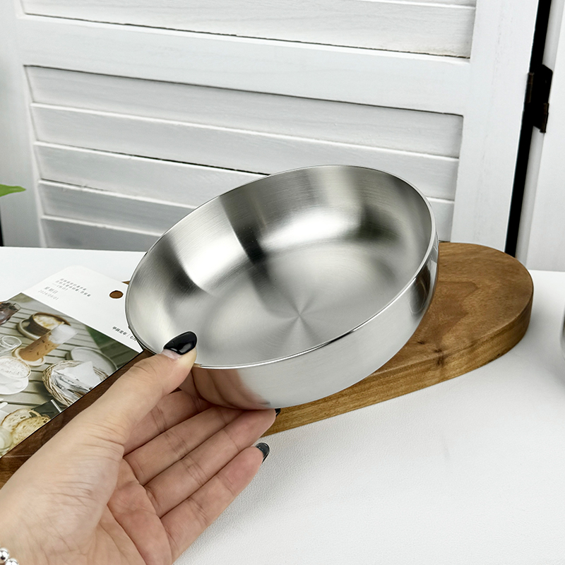 小怪兽18/10不锈钢15.6cm传承碟子餐盘菜盘 高4.4cm 重490g 厚2mm