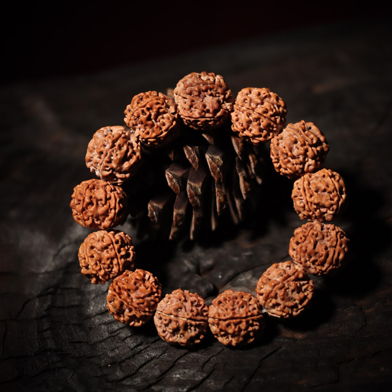 五瓣原生态天然蜂窝盘龙纹精致大金刚手串