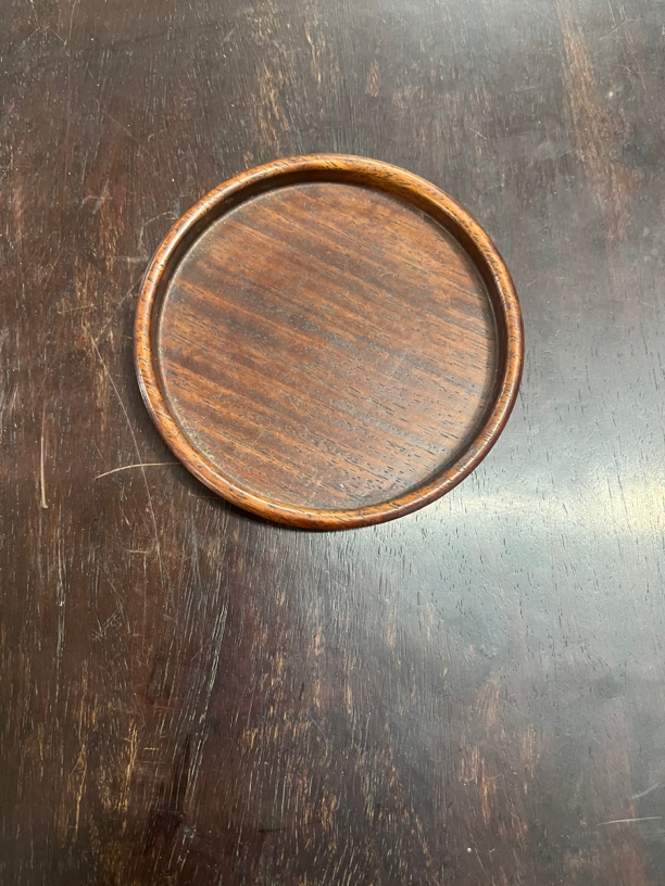 老红木圆形小尺寸文盘