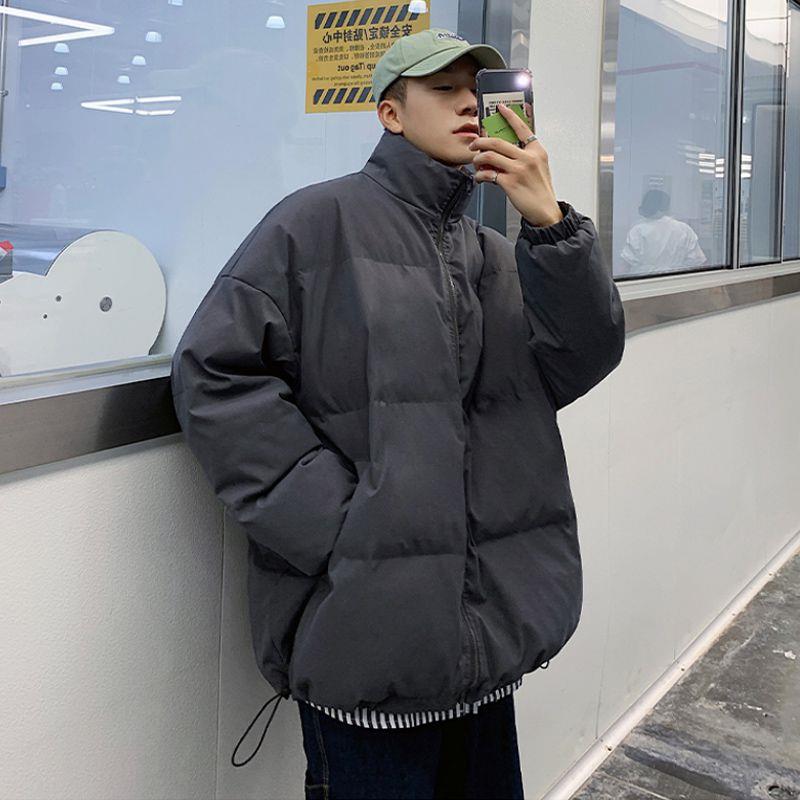 韩版立领棉衣外套男2023冬季新款潮流加厚面包服ins港风棉袄男士