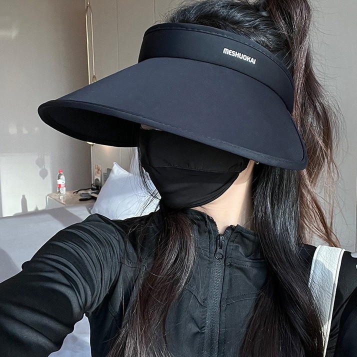 大帽檐帽双层冰丝女夏季防紫外线遮阳帽遮脸户外出游帽子防紫外线