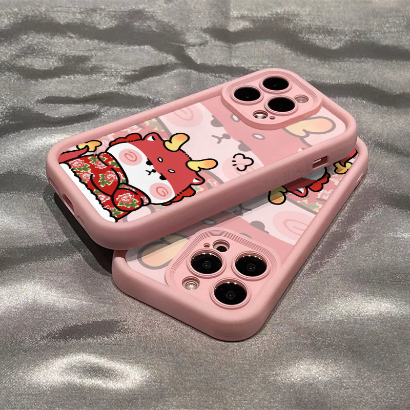 生气红龙苹果15PRO全包14防摔13简约12个性iPhoneXSMax时尚手机壳