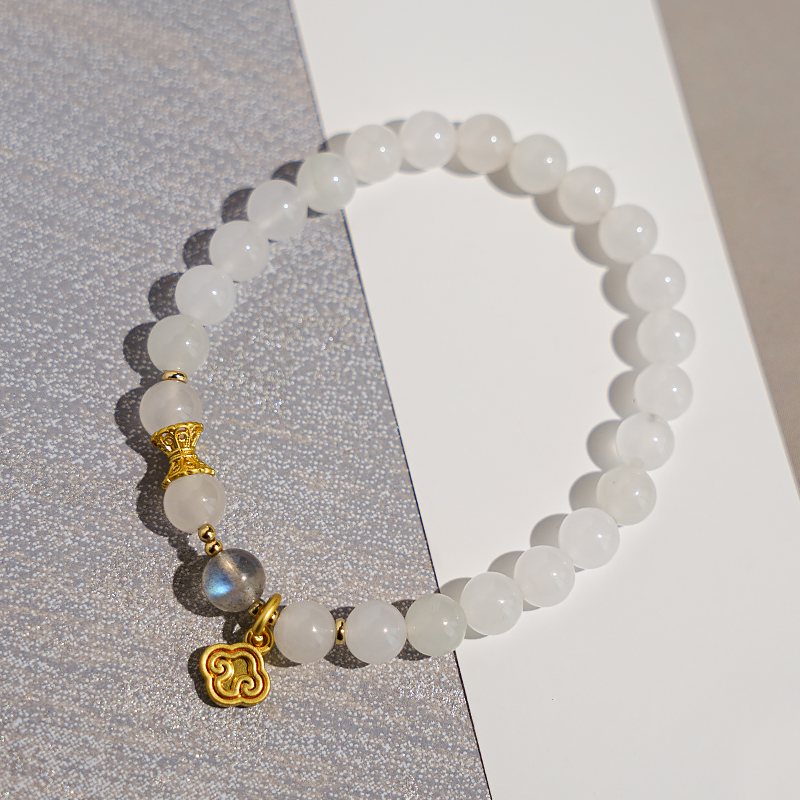 原创天山翠搭配长石小众单圈手链-Y0094