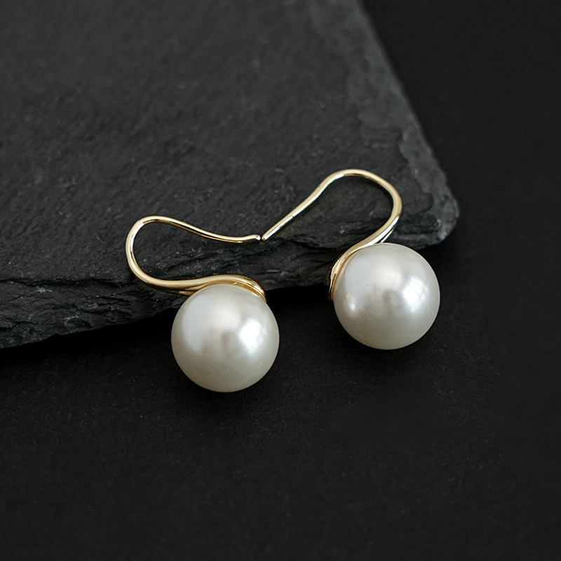 优雅时尚气质时尚轻奢贝珠耳饰小众简约百搭正圆贝珠-1373