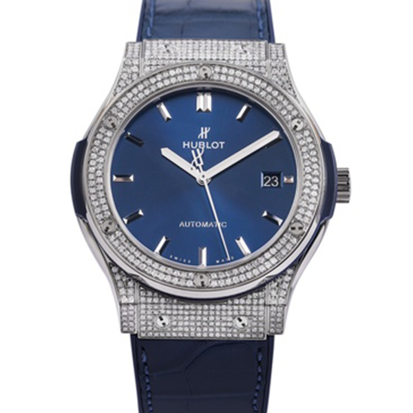 99新 Hublot/宇舶表 老佛爷/宇舶511后升级镶钻/自动/单表/45mm