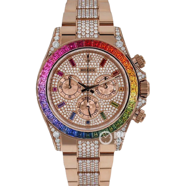 99新 Rolex/劳力士 老佛爷/劳力士116505后升级镶钻/自动/单表