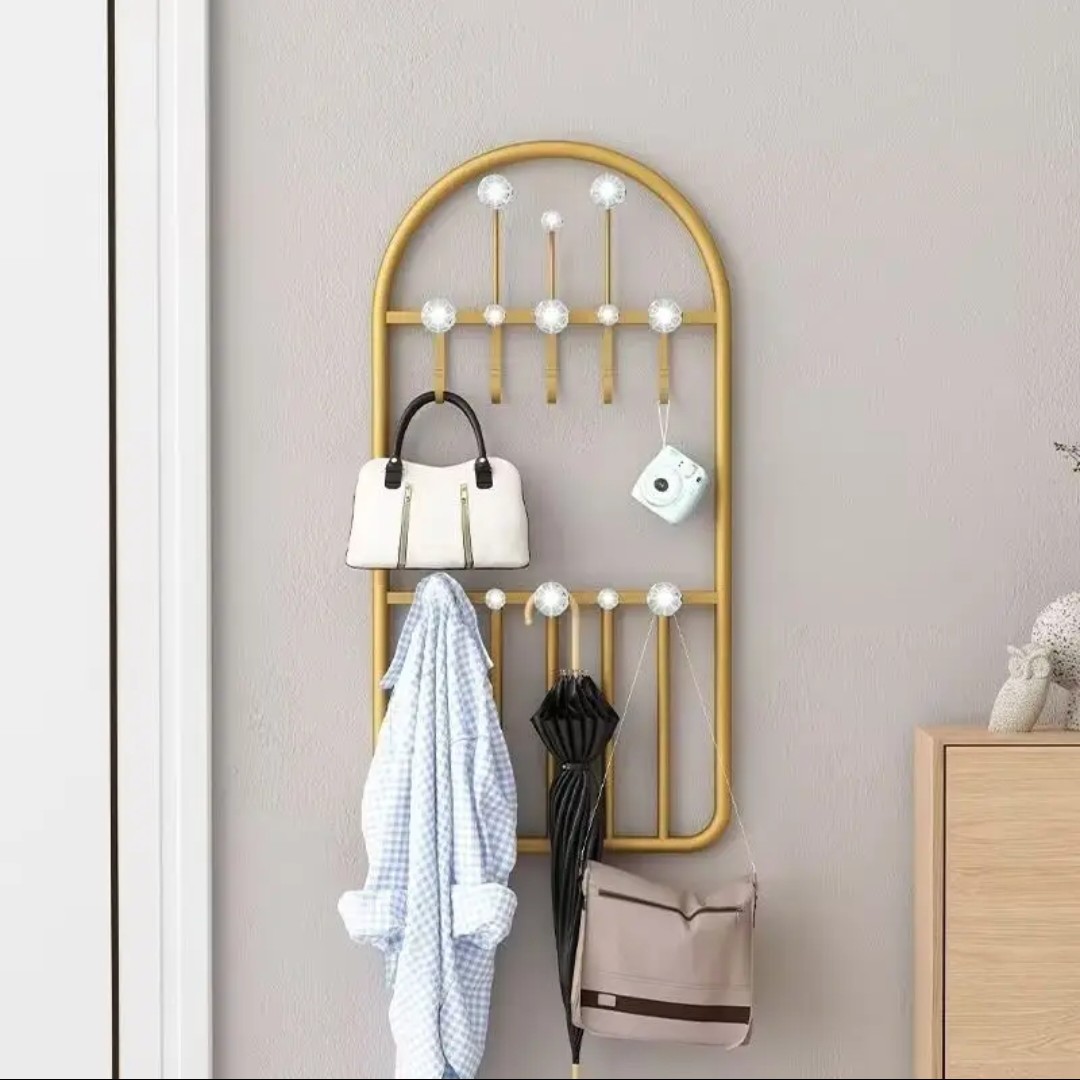 进门收纳神器衣帽架衣服架家用门后墙上落地入户挂衣架卧室置物架