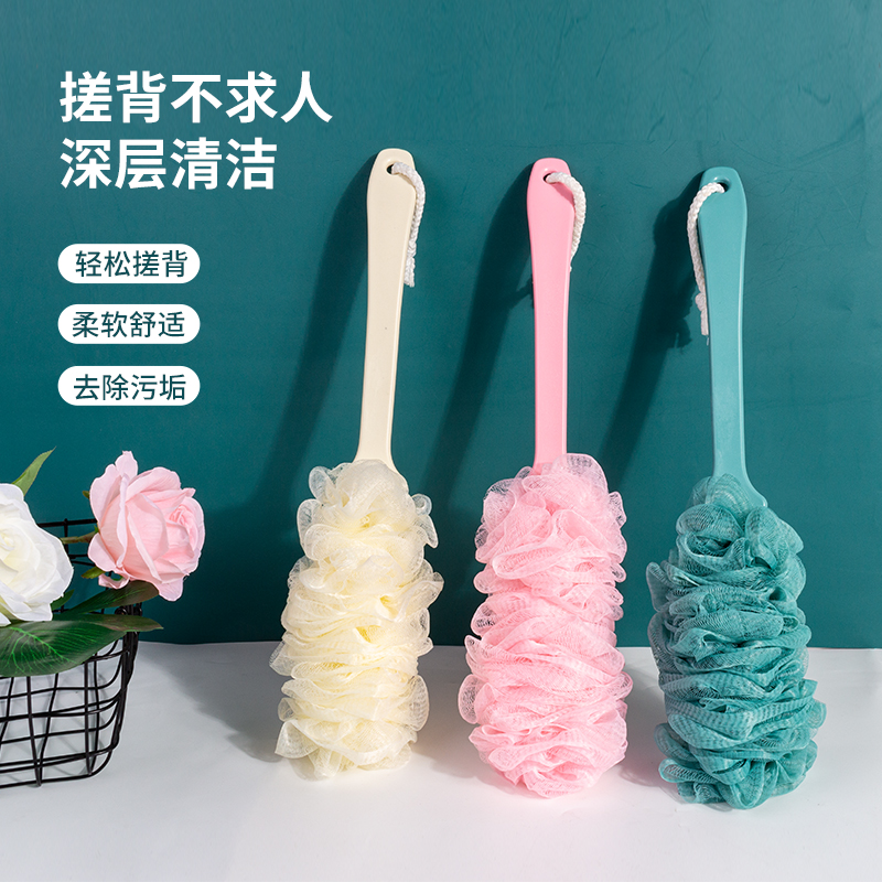 浴球打泡洗澡沐浴球带长柄搓背搓澡巾起泡网用品大号沐浴花