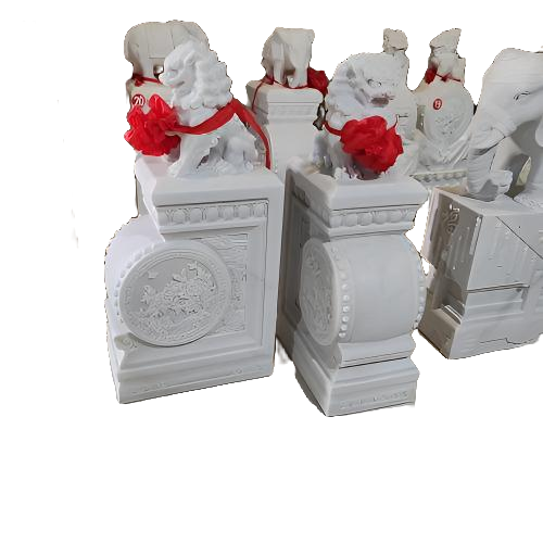 石雕天然汉白玉狮子抱鼓石适用家门口庭院别墅酒店摆件