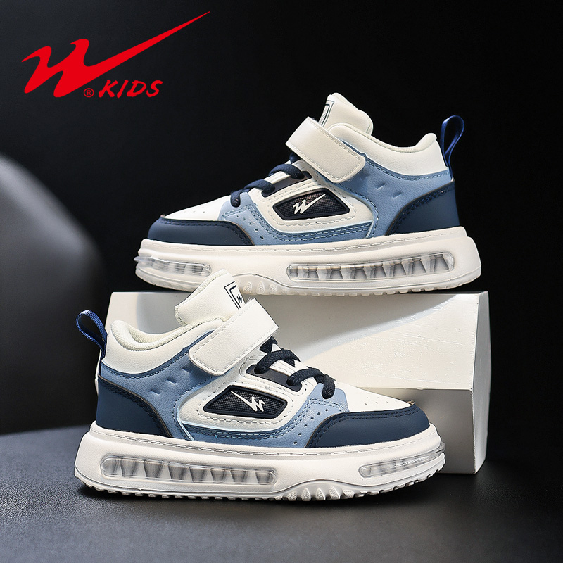 双星秋季男童板鞋皮面儿童中大童学生运动防水单鞋休闲童鞋15141