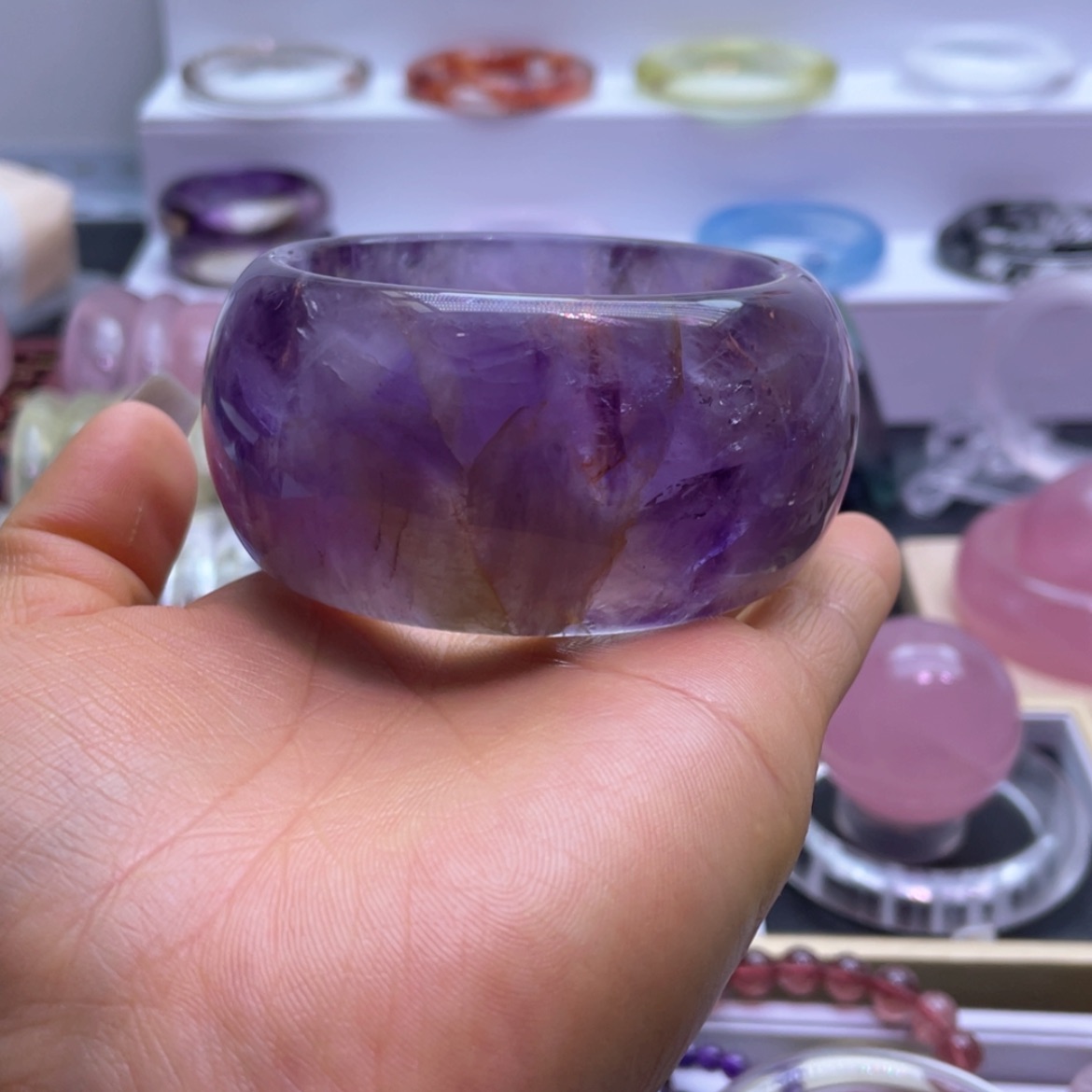 【闪购商品】水晶手镯59圈口18号未镶嵌露****踢