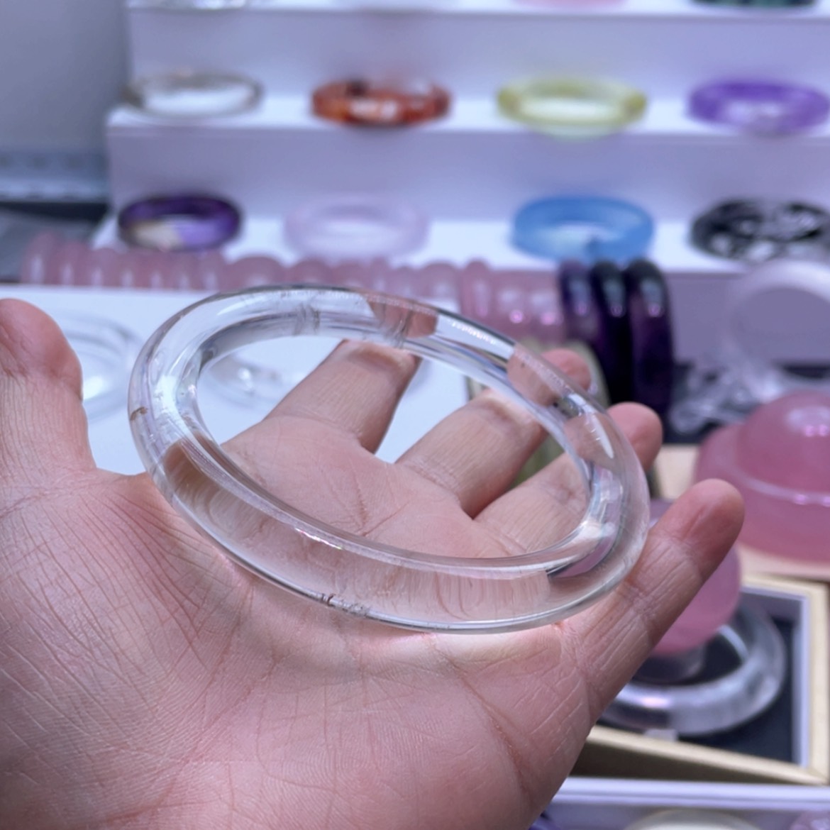 【闪购商品】水晶手镯66.8圈口26号未镶嵌舞*肉