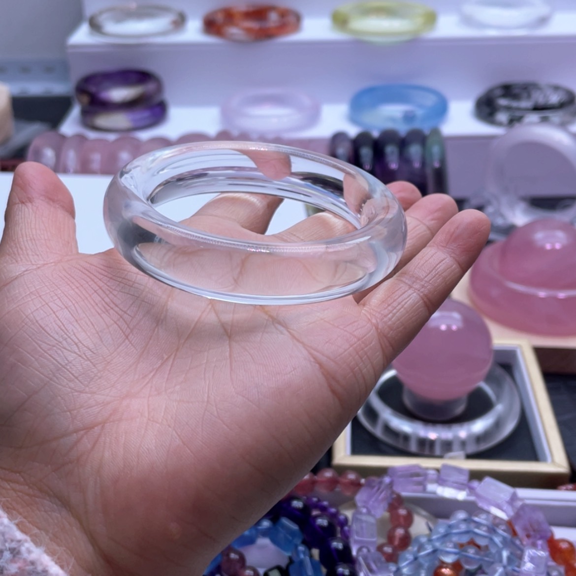 【闪购商品】水晶手56.3圈口55号未镶嵌初**雨