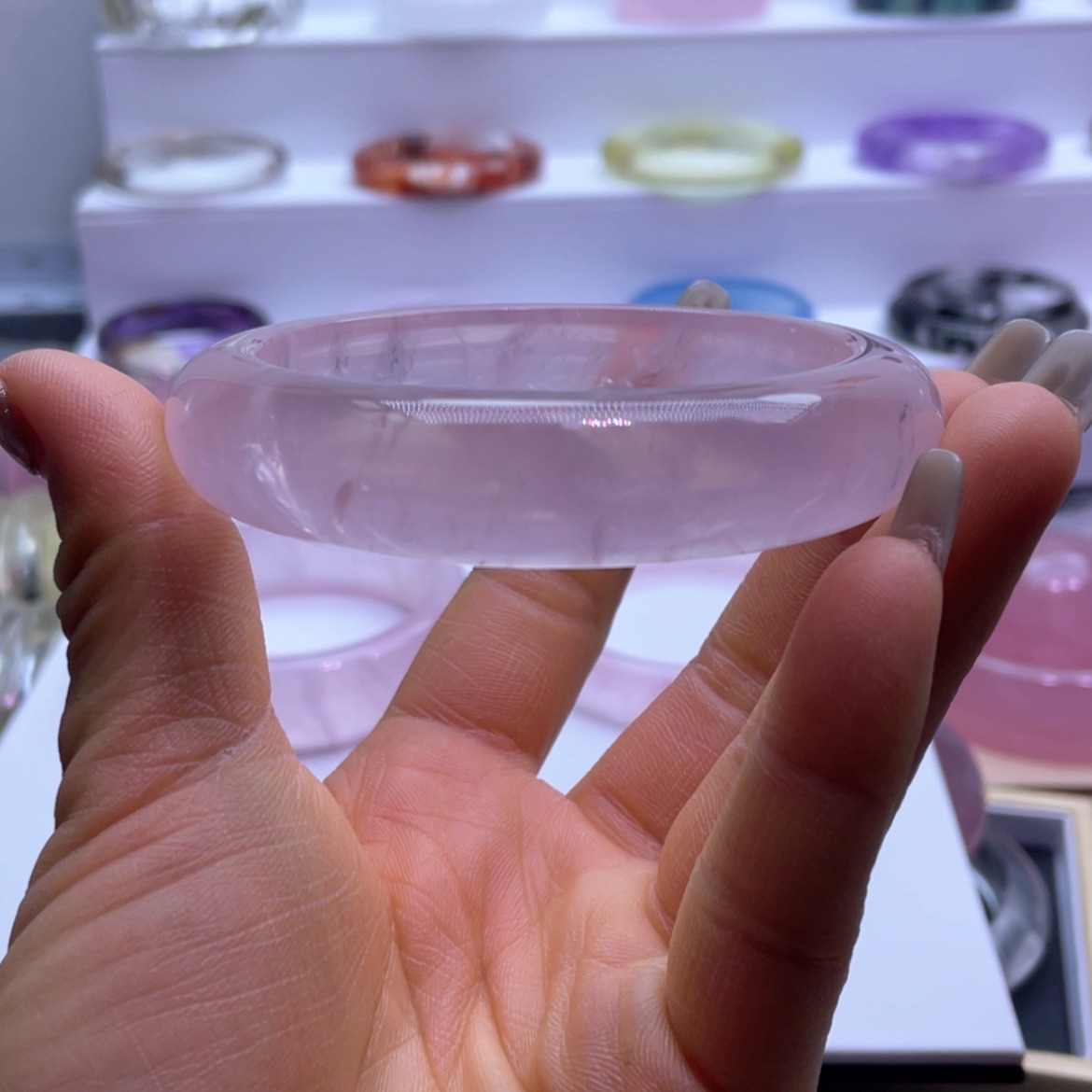 【闪购商品】水晶手镯64圈口9号未镶嵌潍****选