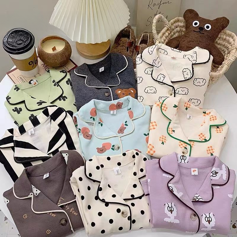 [乐宝]HEELO2023年秋季家居服潮流睡衣男女童宝宝秋冬两件套睡衣