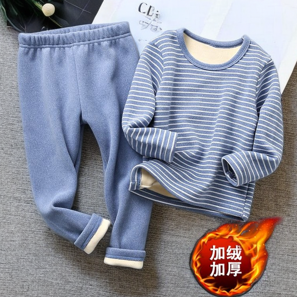 儿童保暖内衣童装加绒加厚套装男童秋衣秋裤女童秋装打底两件套