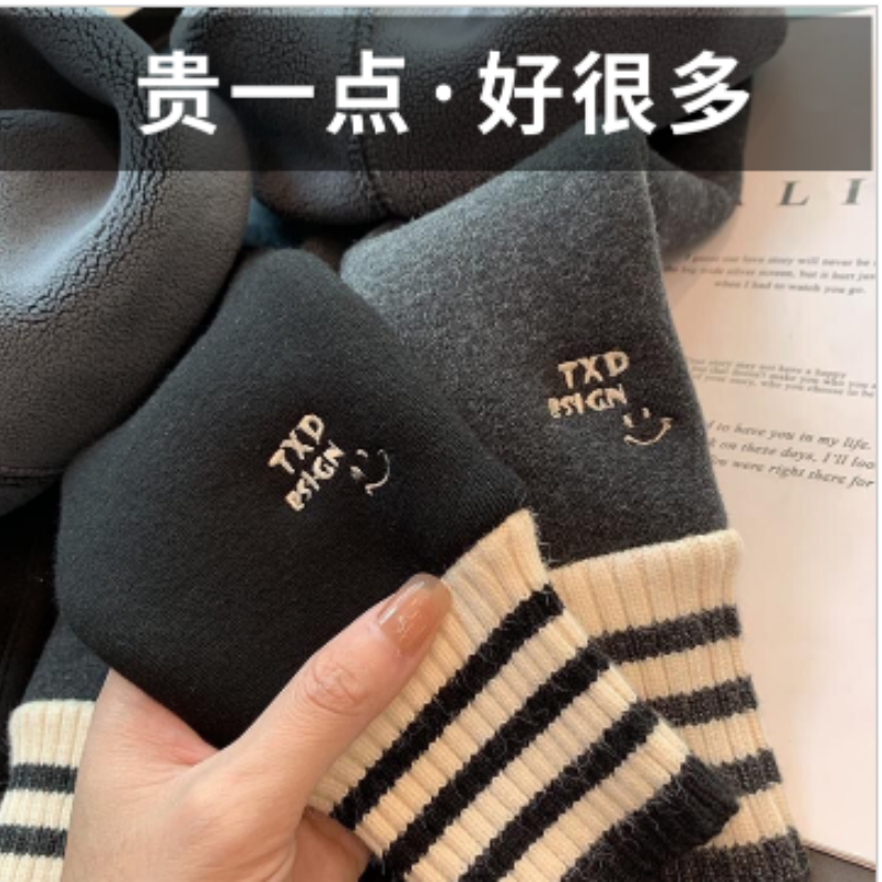 乐宝宝宝洋气休闲加厚打底裤女童一体绒裤子儿童2023新款冬季加绒