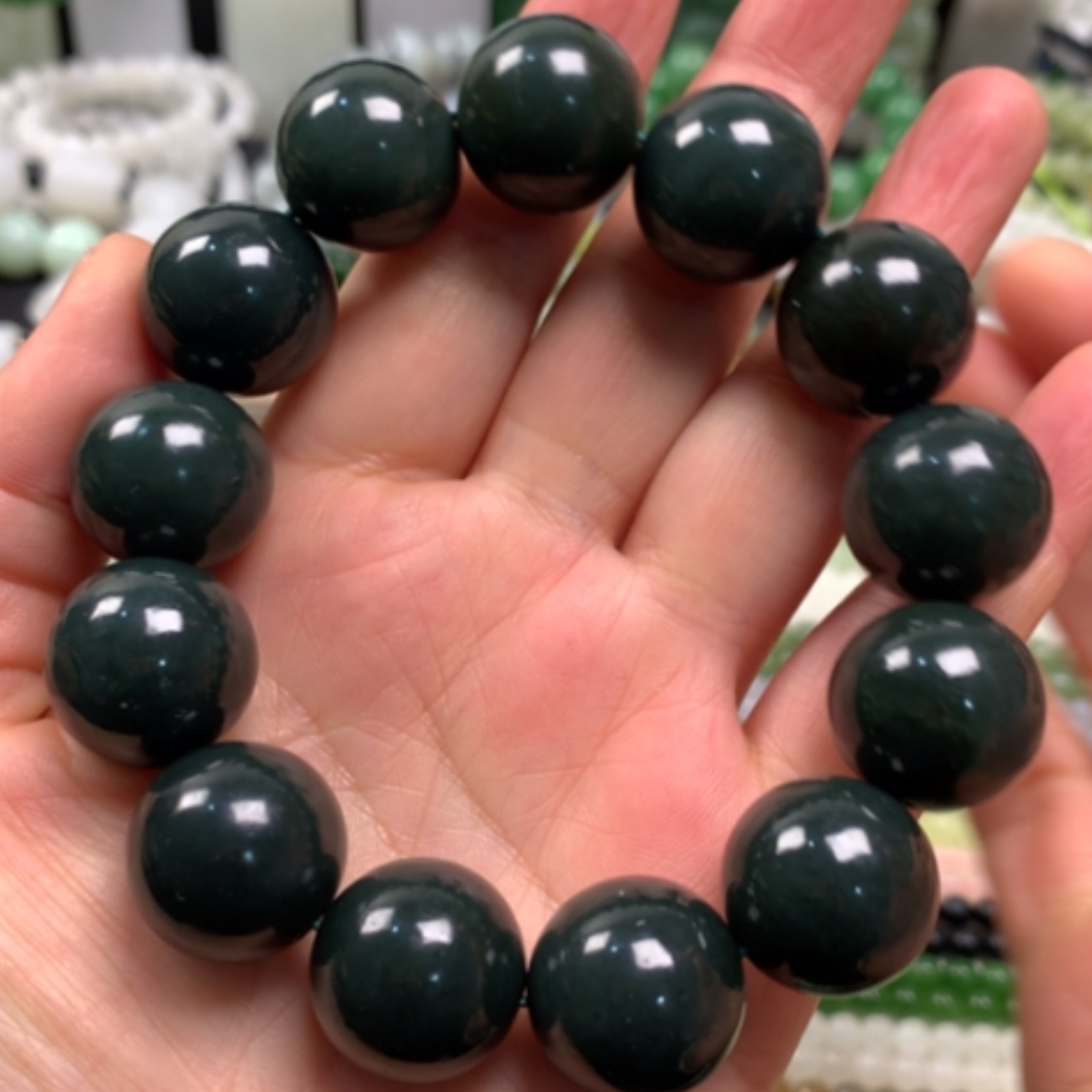 【闪购商品】和田玉（青玉）手串未镶嵌卡18