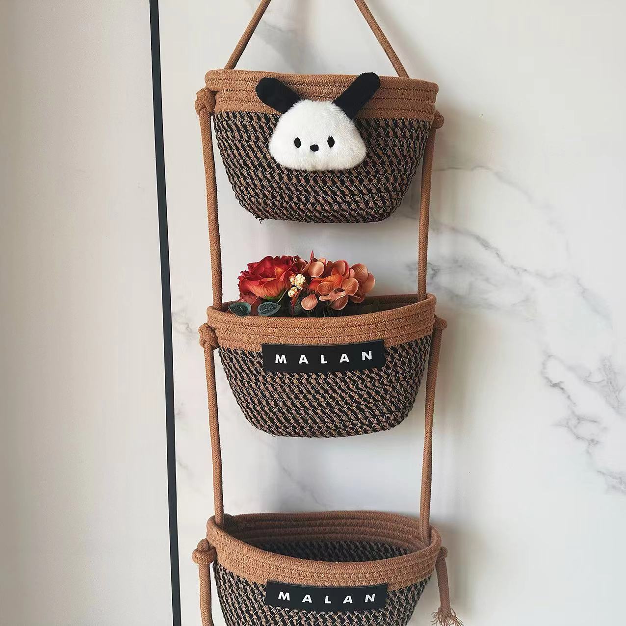 原创帕恰狗联名三层创意挂篮可爱手工客厅玄关挂式储物