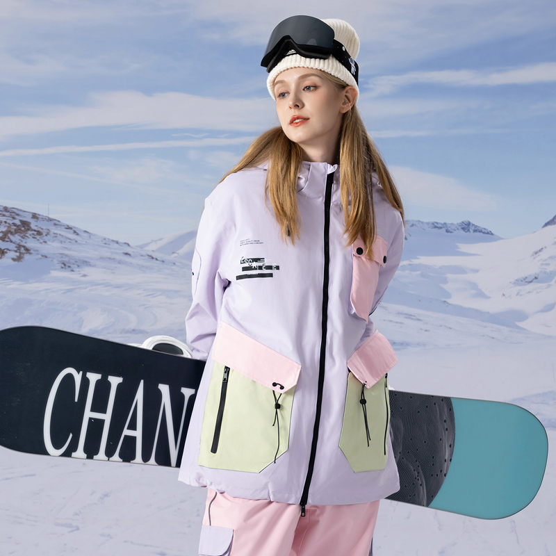 韩版滑雪服24新款男女同款防风防水保暖情侣外套单双板装备滑雪衣
