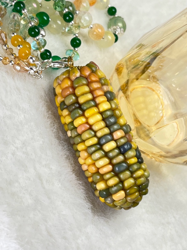 彩璃文玩直播间一物一拍(私自拍随机发)文玩小橘子玉米手把件