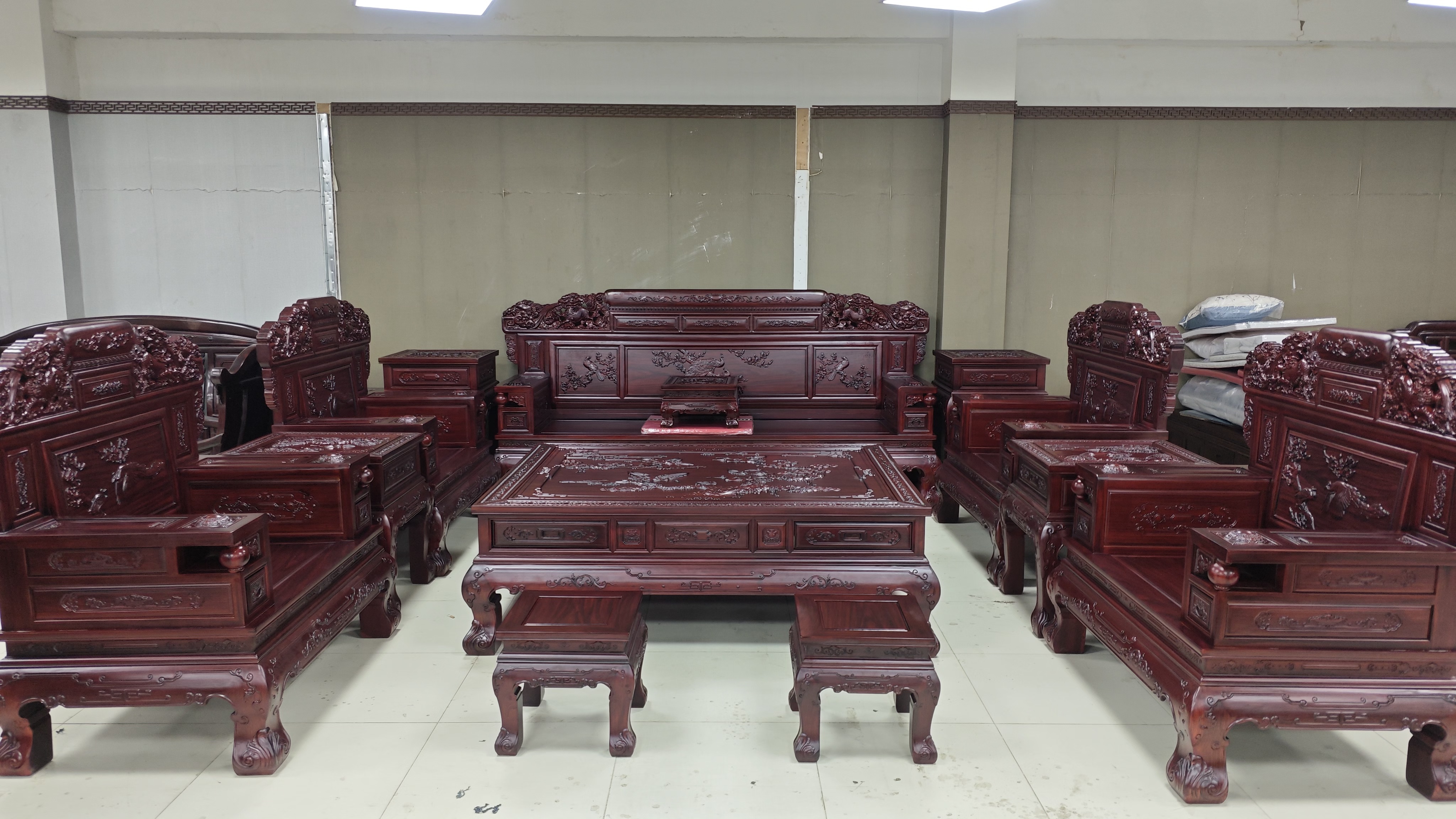 九五至尊沙发东非酸枝古典沙发客厅系列实木沙发雕花成套