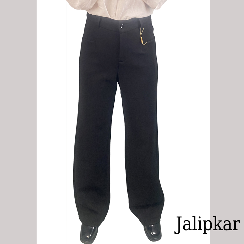 佳丽皮卡尔2024新款加绒高腰保暖阔腿裤0235