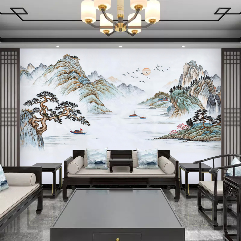 客厅大气2025高档好看3D立体款餐厅墙画卧室装饰浮雕电视墙墙纸