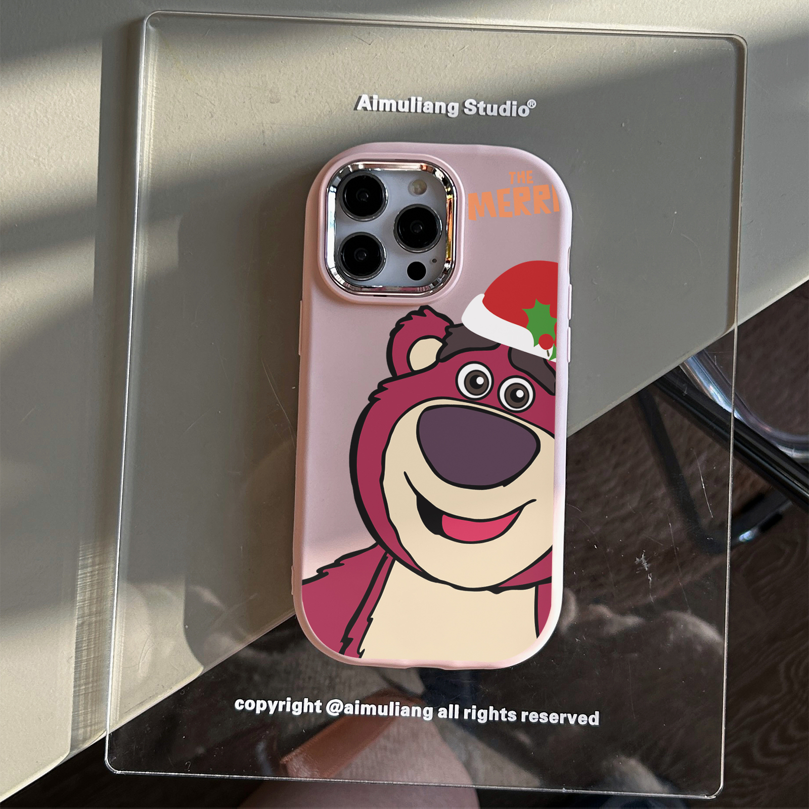 圣诞草莓熊苹果15promax手机壳iPhone14新13/12/11xr卡通7/8plus