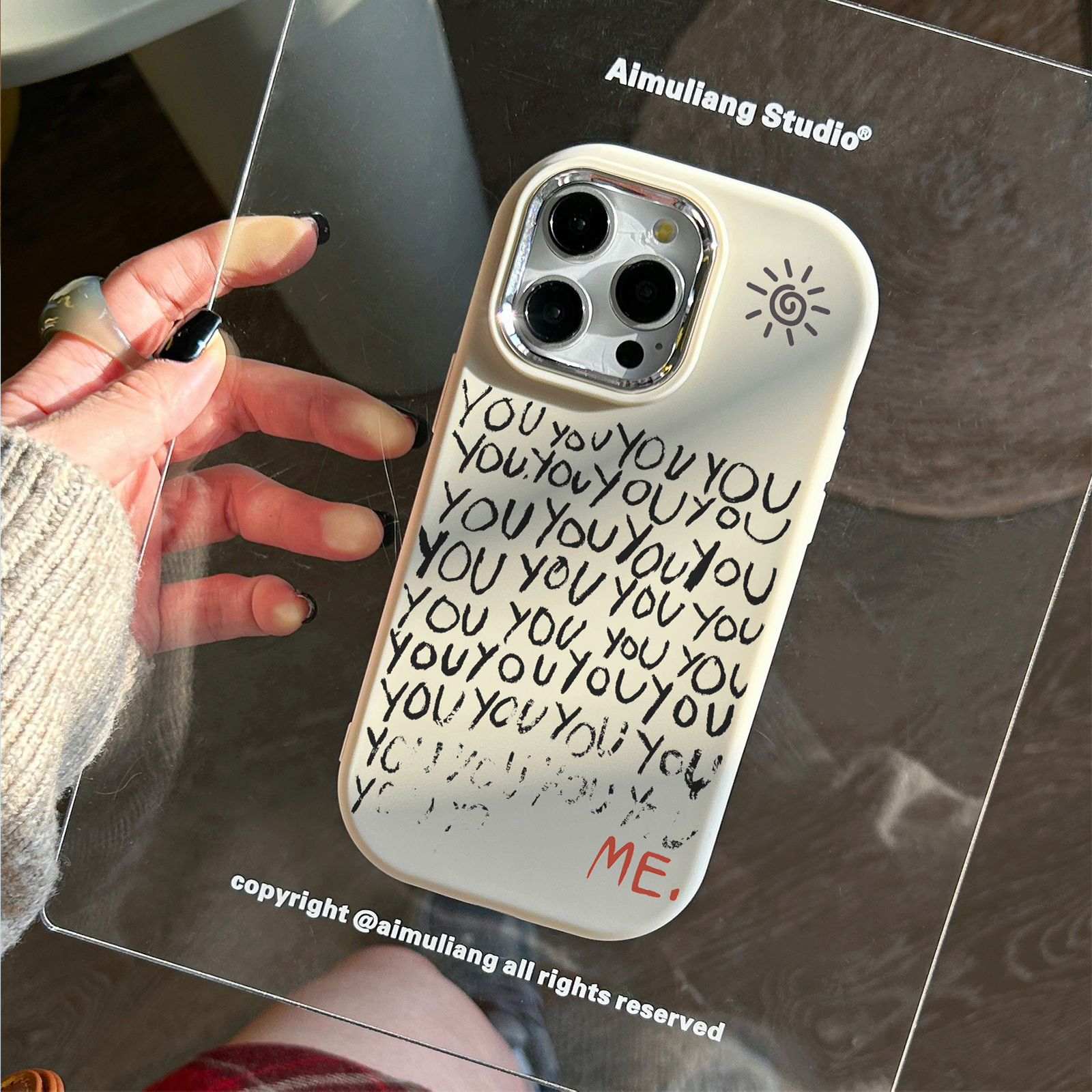 模糊英文苹果15手机壳iPhone14promax新7/8plus软13/12/11/xr简约