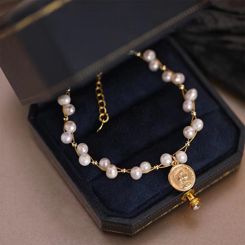 6-7mm天然珍珠时尚气质手链小众百搭时尚精致手串17+4cm延长链