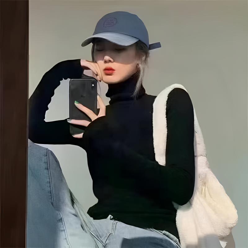 冬季韩版百搭宽松慵懒风半高领针织毛衣