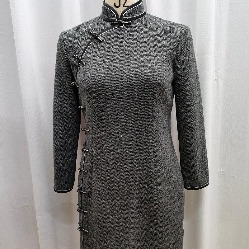 改良针织羊绒旗袍