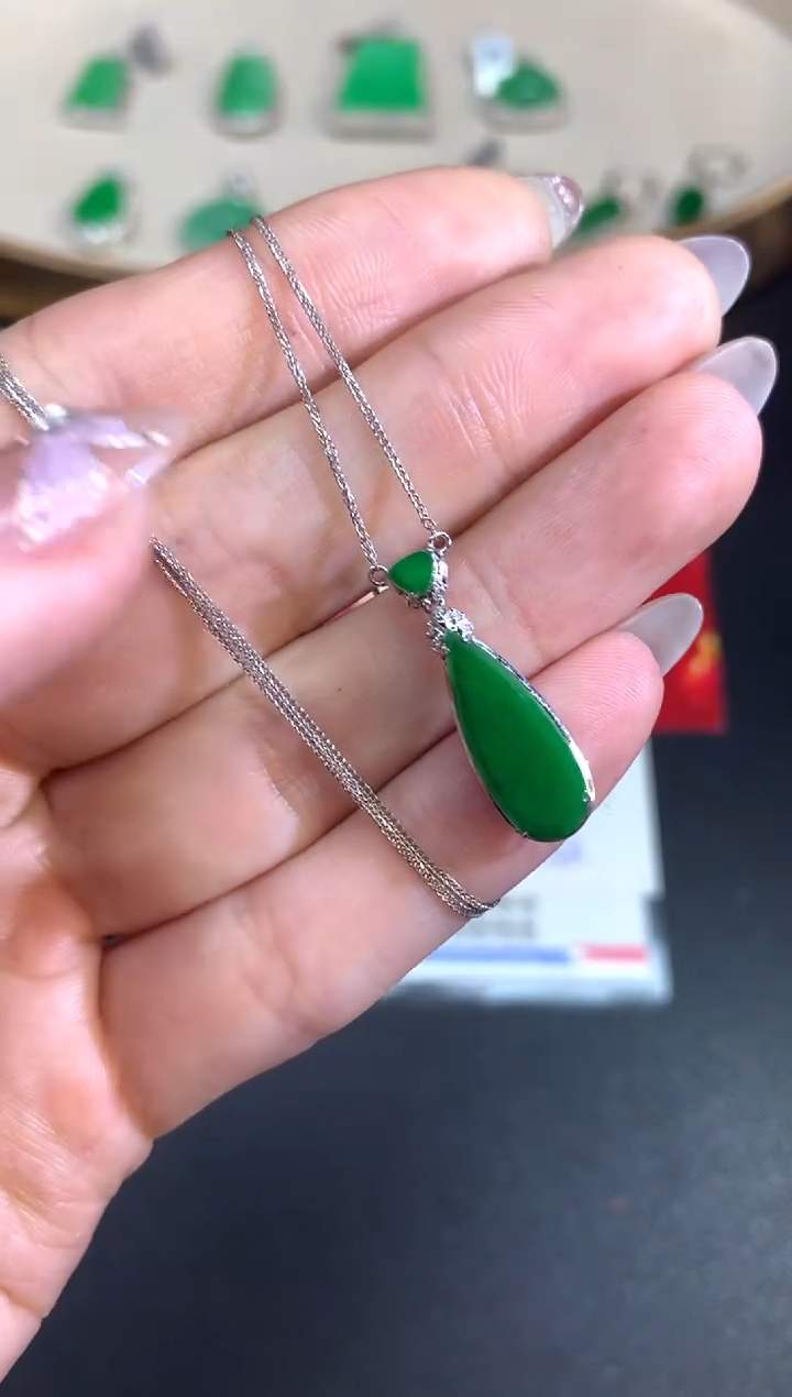 【闪购商品】翡翠项链|18K金镶嵌团购多样性发其一15|2980