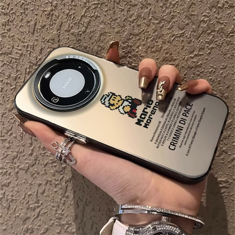 华为mate60pro+手机壳新款mete50彩绘马里奥40pro彩银硅胶30e防摔