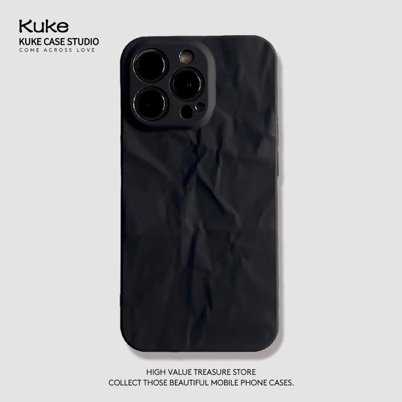 iPhone15ProMax手机壳纯色褶皱14英文字母ins风苹果13pm全包防摔