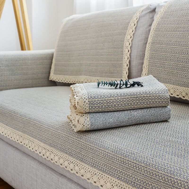 沙发巾亚麻可四季沙发垫坐垫靠背巾盖巾桌布约透气布艺亚马逊代发