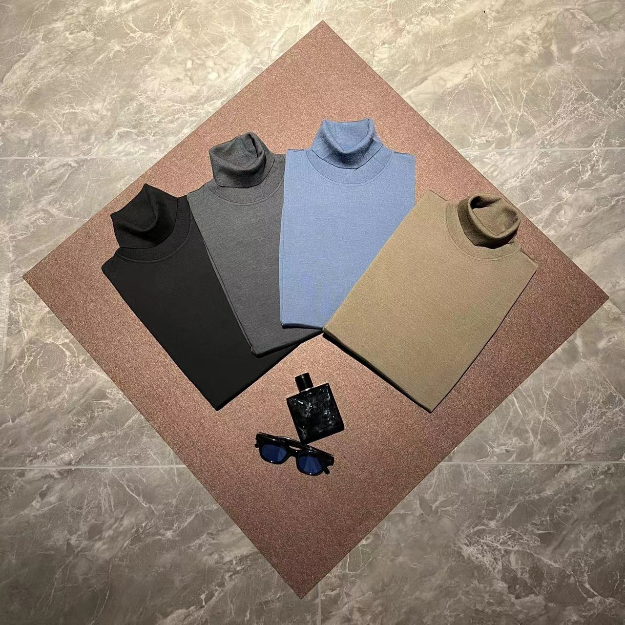 可机洗精纺羊毛/秋冬 高领超薄软糯亲肤轻奢商务100羊毛打底衫男