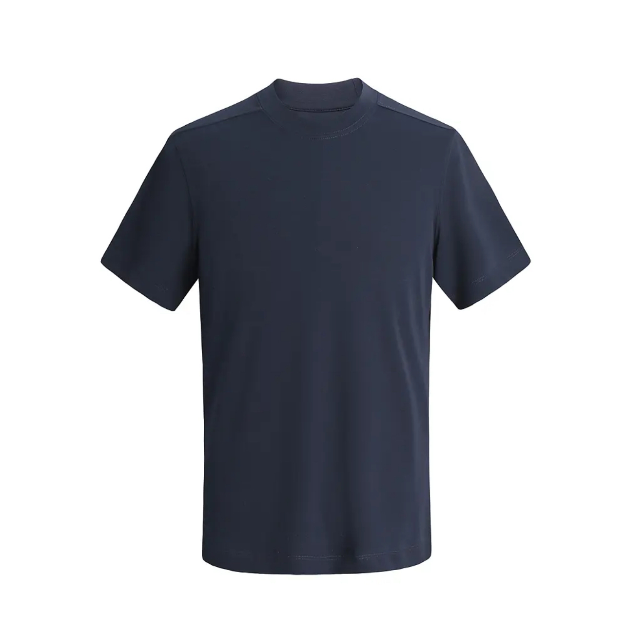 【尖货匹马棉】重磅净版纯色一字肩立体裁剪商务休闲打底短袖T恤男