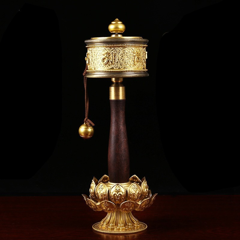 六字铜合金手摇转轮摆件顺滑静音型