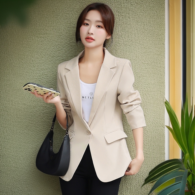 小西装外套女2025春秋新款小西服上衣休闲设计感气质黑色