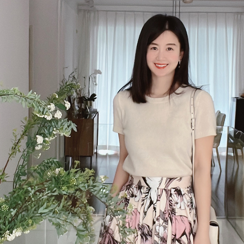 ulight【云朵触感】babycashmere 小圆领短袖上衣