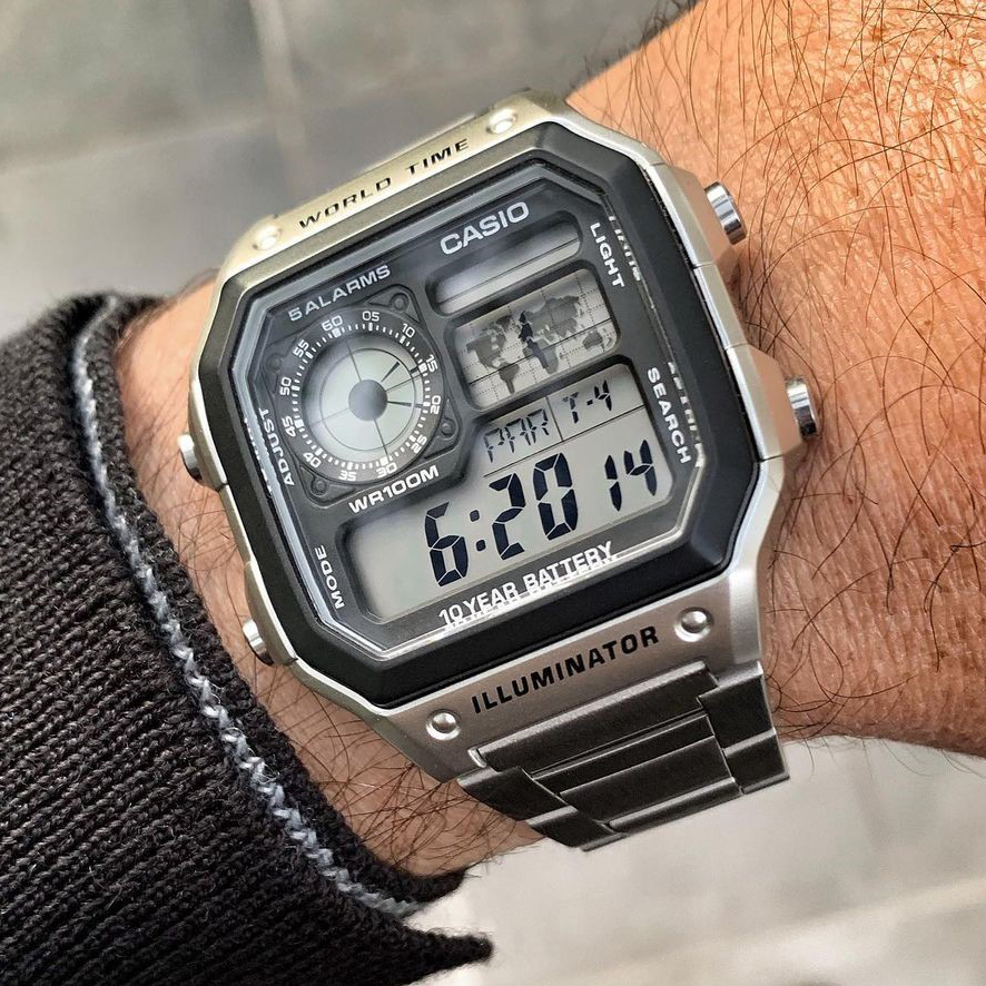 全新未使用 Casio/卡西欧 手表复古多功能电池十年AE-1200WHD-1A