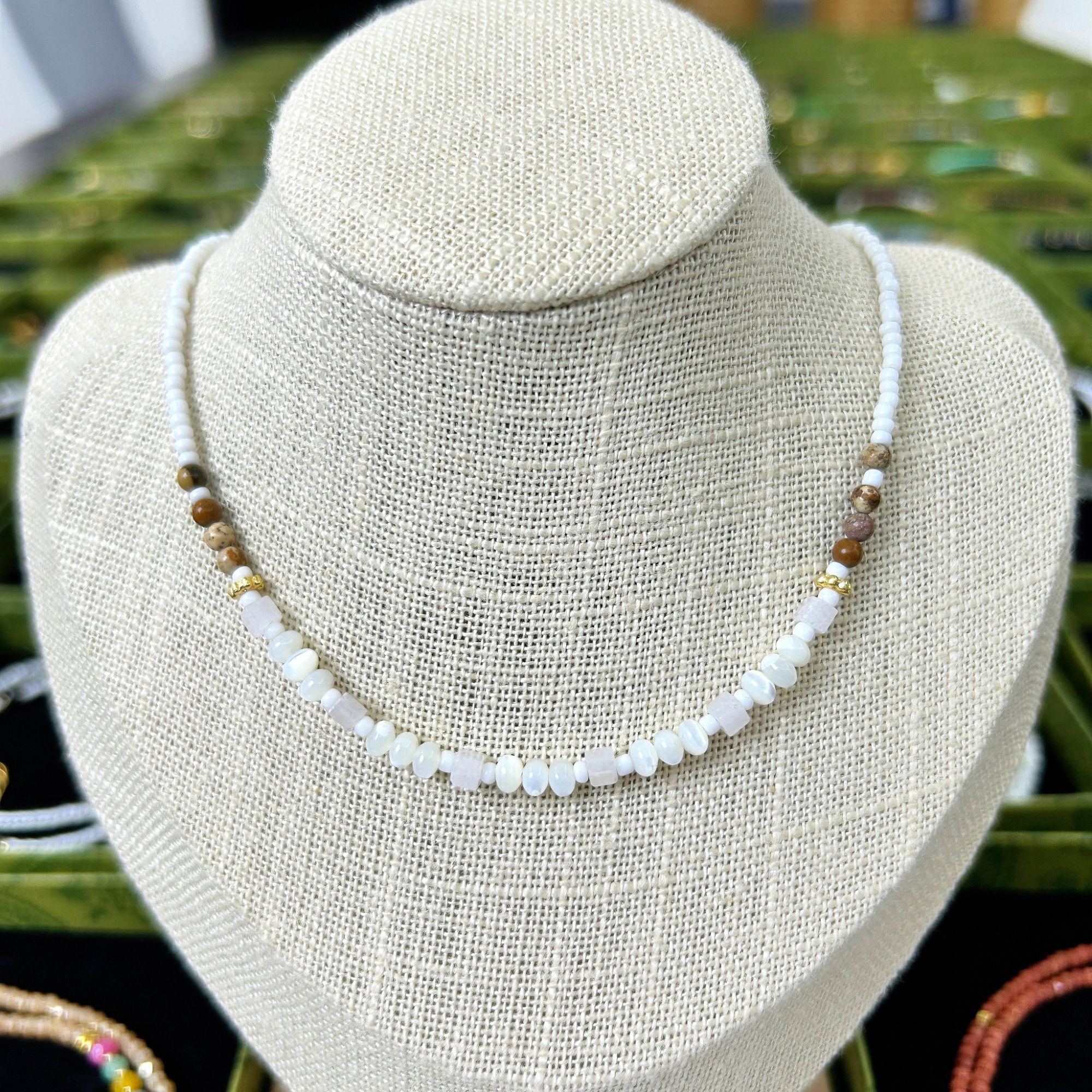 钛钢仿珍珠项链 8292手工气质白色时尚百搭锁骨链