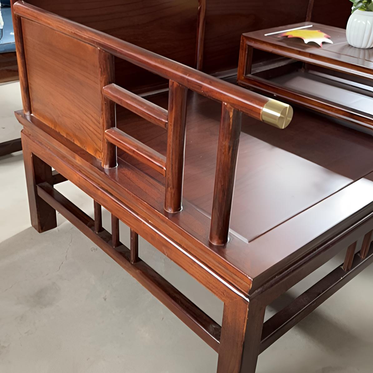 新中式罗汉床榆木罗汉塌，单人床长度2米宽1米