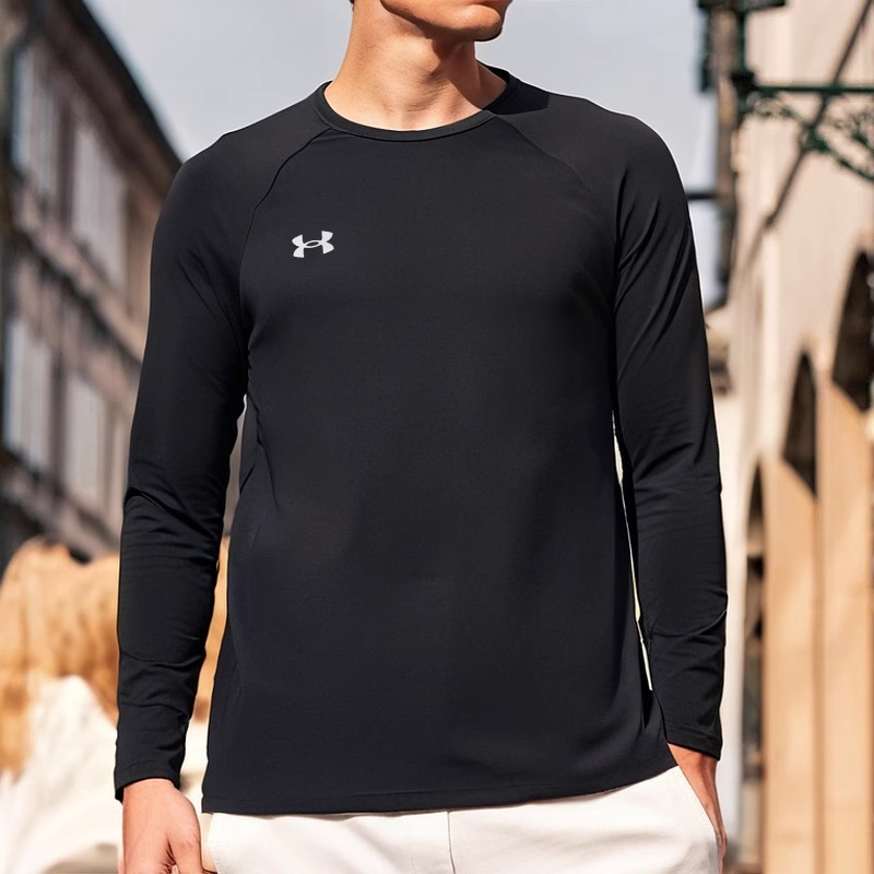 安德玛卫衣男款春夏运动跑步打底长袖圆领T恤训练健身速干透气长T